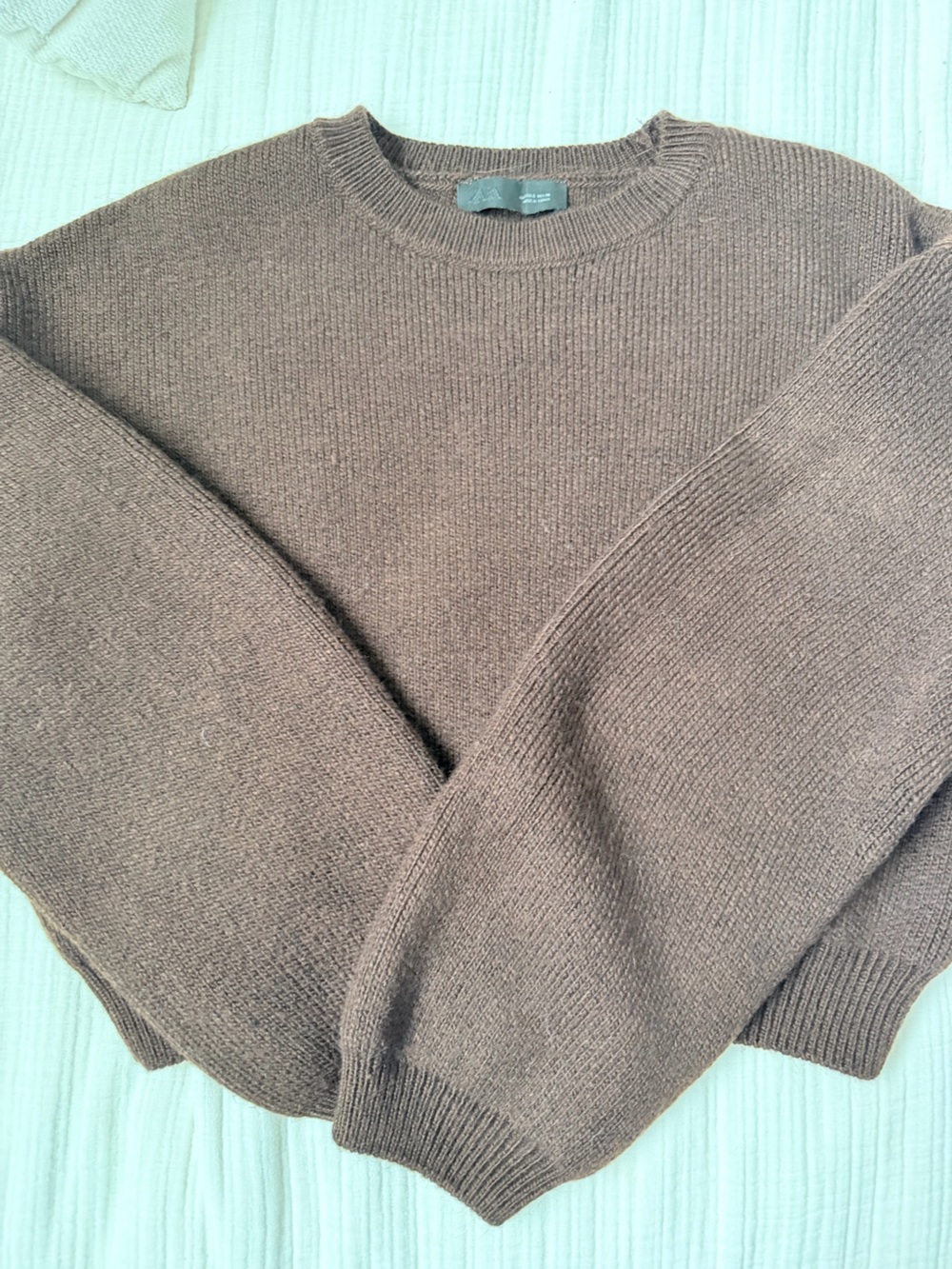 Zara Men's Crewneck Sweater in Brown